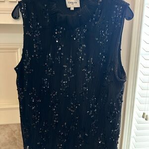 Chocolate Black Sequin Sleeveless Tunic